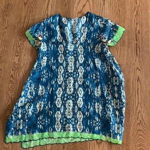 Johnny Was Puente Silk Tunic Printed Short Sleeve